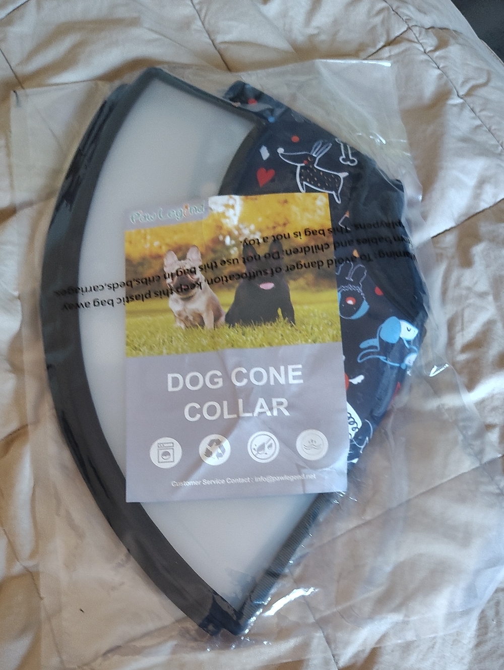 Patterned Blue Dog Cone Collar - Protective Elizabethan Collar